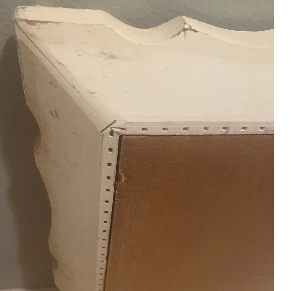 Vtg Rococo Style Wood Frame Distressed Baroque Scroll Shabby Chic Regency core